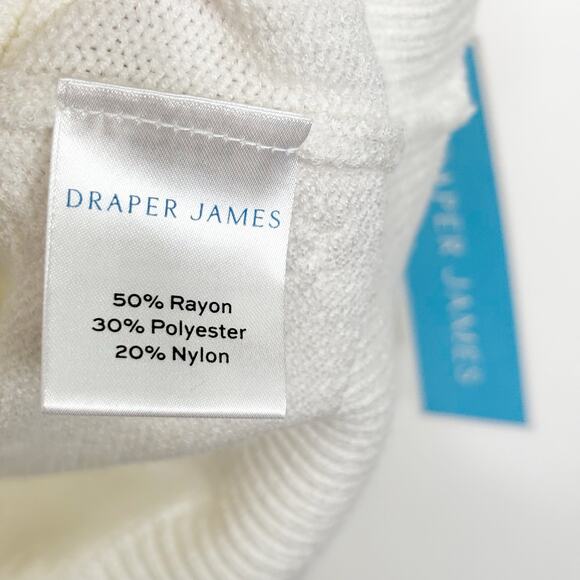 NWT White Cream Draper James Short Sleeve Popcorn Sweater XXL - Picture 6 of 6